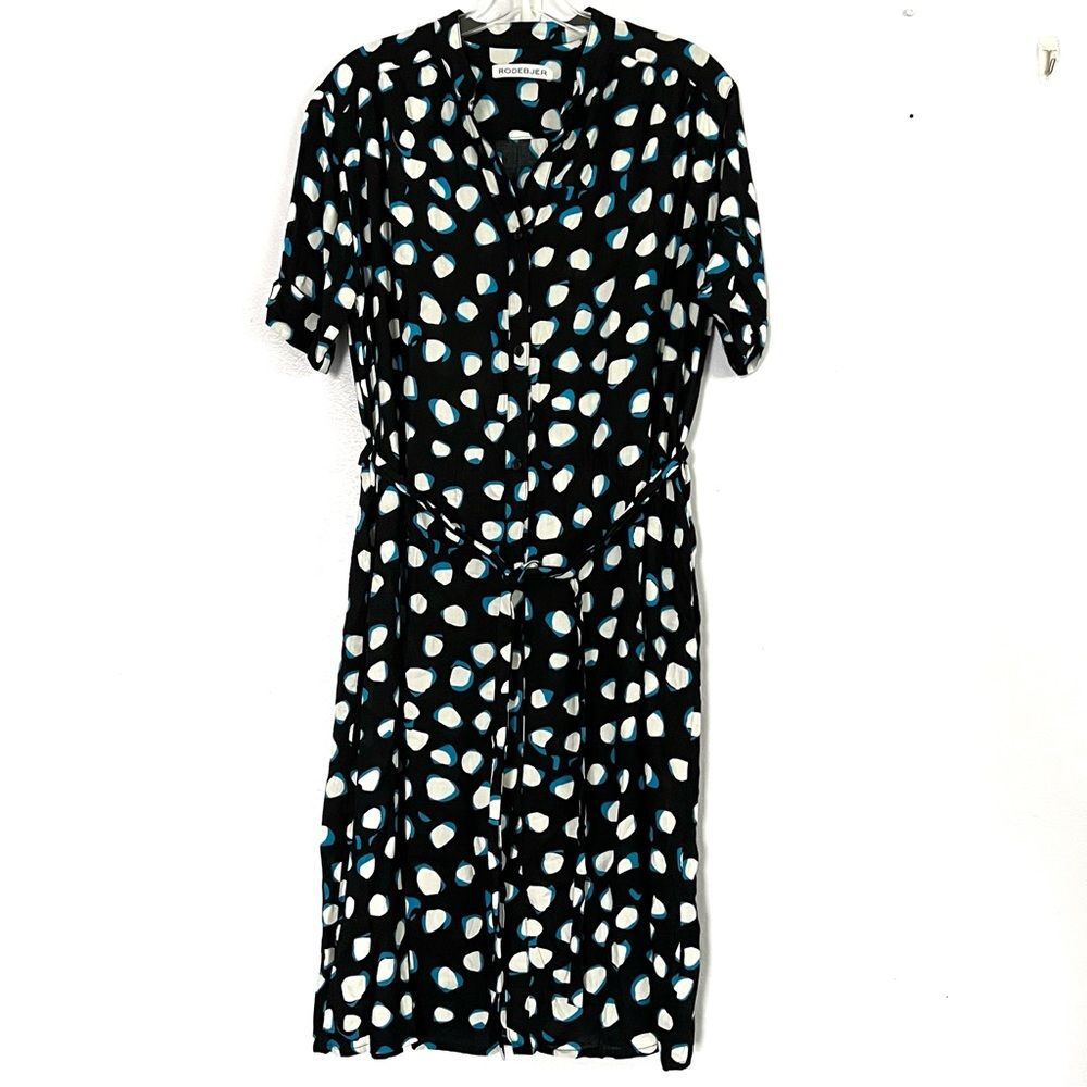 Rodebjer Marta Nut Tie Waist Shirt Dress Polka Dot - XSmall